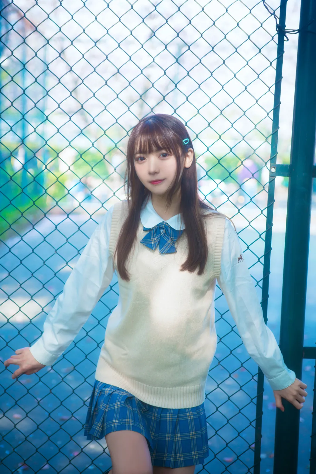 kyokyo蓝白校园服装户外写真