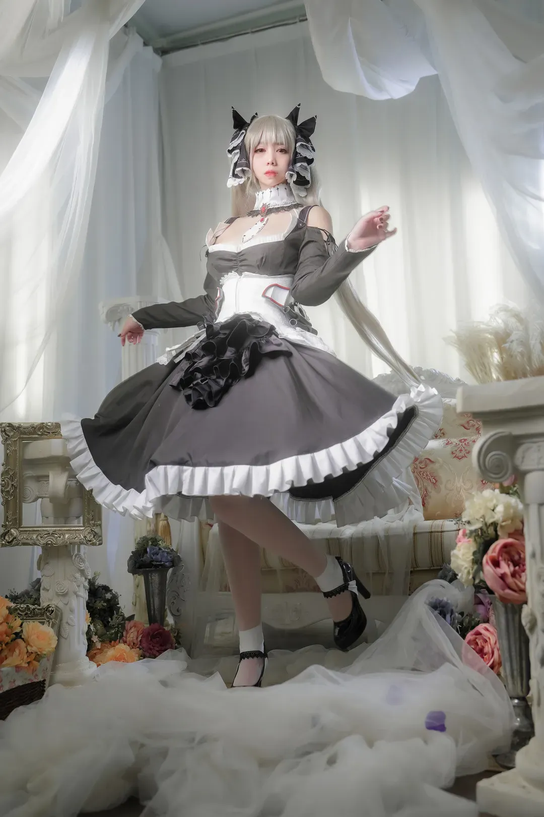 魅瞳Meroko黑白女仆风格cosplay写真
