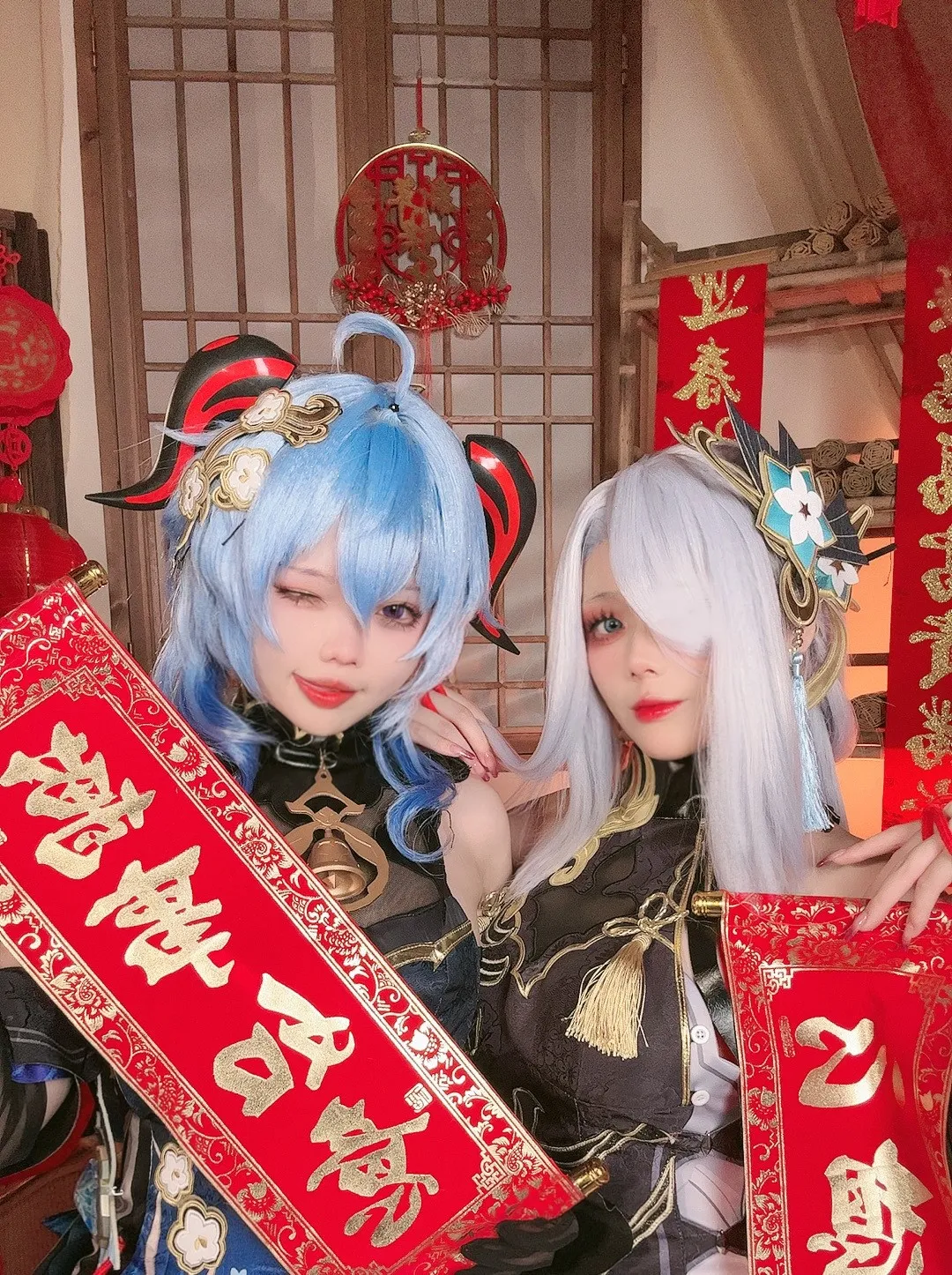 小瑶幺幺蓝色假发角色造型照片