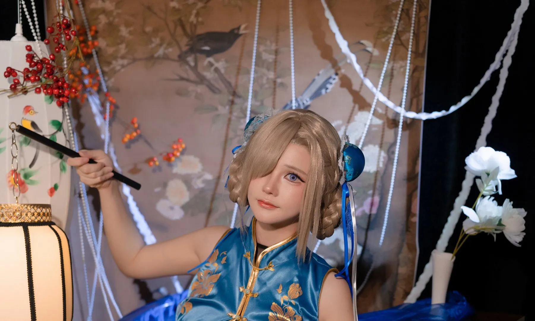 前羽_rr 人物 前羽_rr蓝色服饰角色cosplay照片