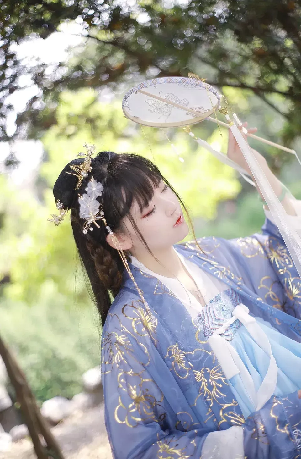 Mimmi蓝色古风服装发饰造型写真