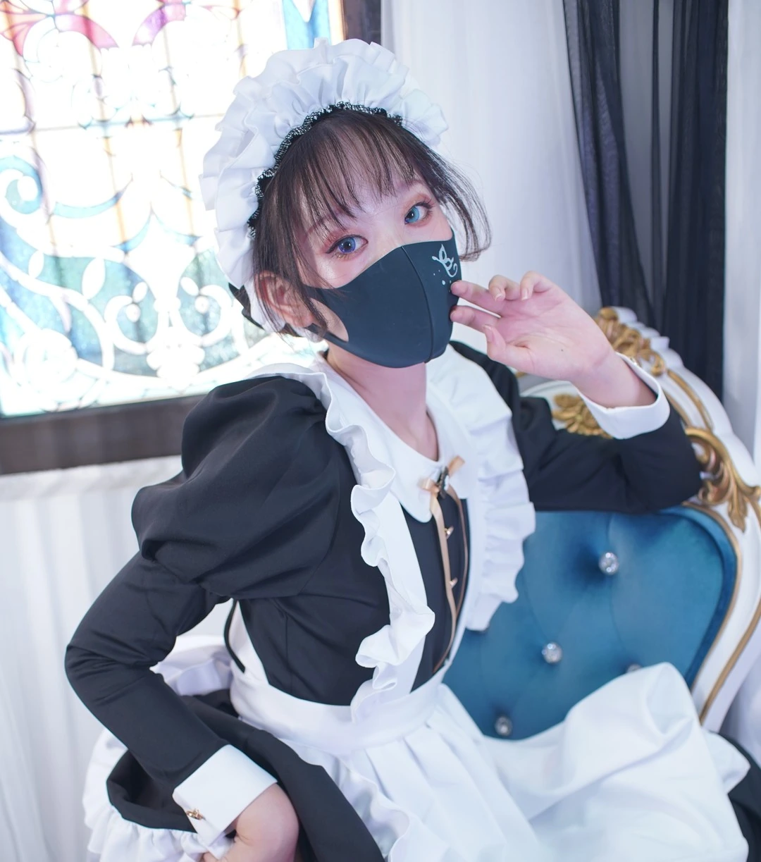 茶籽ccz黑白女仆风服装照片