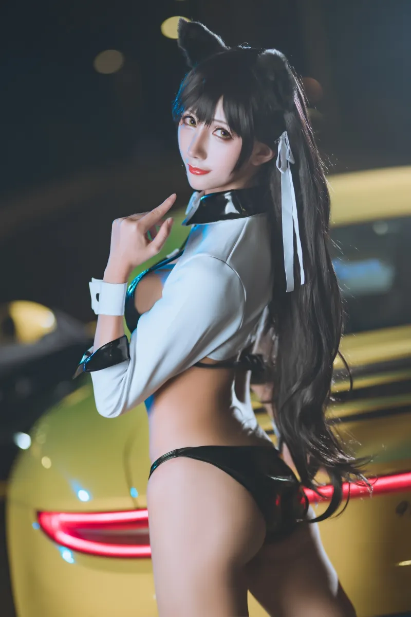 Masaki雅祈黑发角色Cosplay夜景照片
